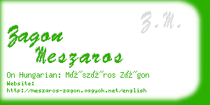 zagon meszaros business card